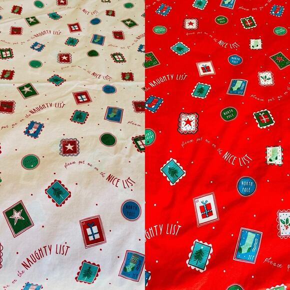 Marks & Spencer Christmas Duvet Cover Toddler Bed Reversible Naughty/Nice 52x76 - Picture 1 of 8